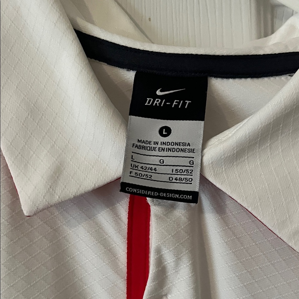 Nike Men's White Polo with Red Accents and Georgia 'G' Logo - Picture 2 of 5
